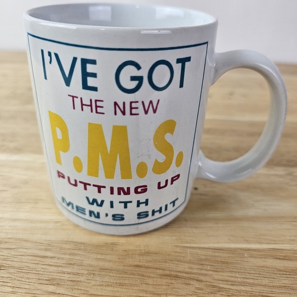 P.M.S. Funny Coffee Tea‎ Mug Womens Perimenopause Menopause Gift Putting Up With - Picture 1 of 6